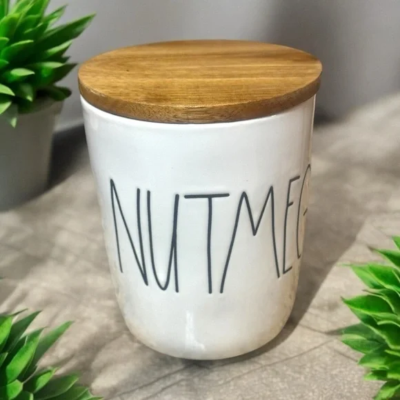 Rae Dunn Nutmeg Cellar Canister Wood Lid 2018 - Picture 15 of 17